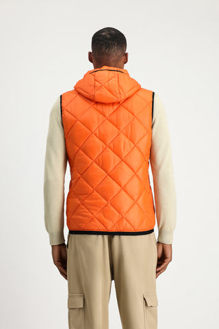  Orta Turuncu Kapüşonlu Kapitone Spor Yelek