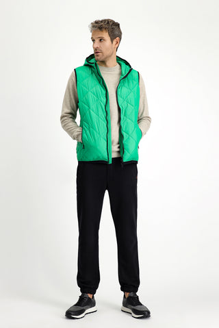  Çimen Yeşili Kapüşonlu Kapitone Spor Yelek