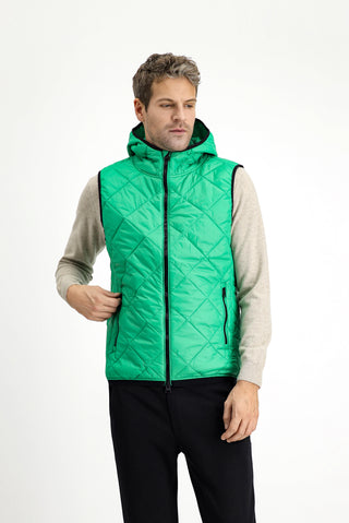  Çimen Yeşili Kapüşonlu Kapitone Spor Yelek