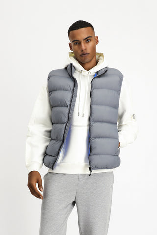  Orta Gri Kapitone Çantalı Spor Şişme Yelek