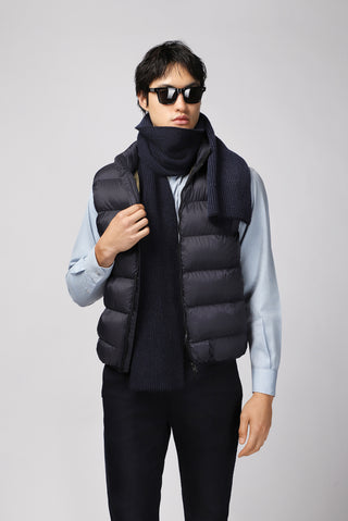  Koyu Lacivert Kapitone Çantalı Spor Şişme Yelek