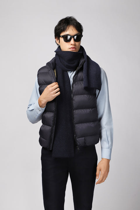 Koyu Lacivert Kapitone Çantalı Spor Şişme Yelek