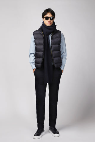  Koyu Lacivert Kapitone Çantalı Spor Şişme Yelek