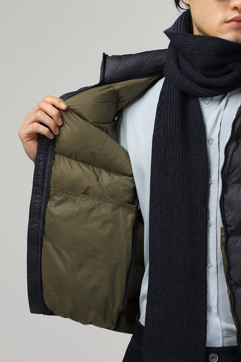 Koyu Lacivert Kapitone Çantalı Spor Şişme Yelek