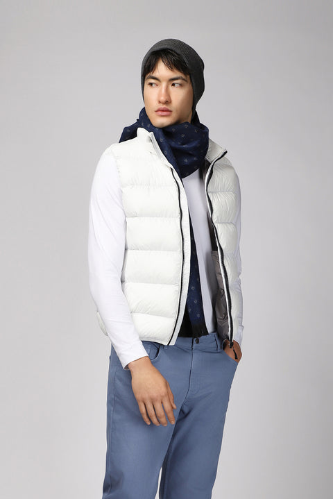 Kırık Beyaz Kapitone Çantalı Spor Şişme Yelek