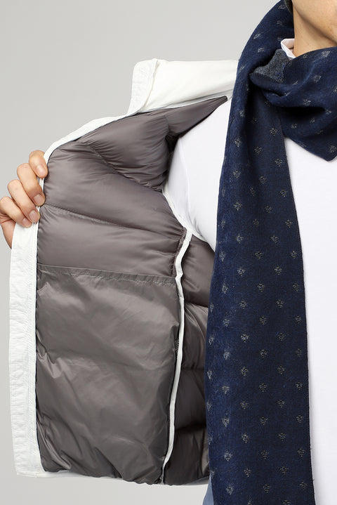 Kırık Beyaz Kapitone Çantalı Spor Şişme Yelek