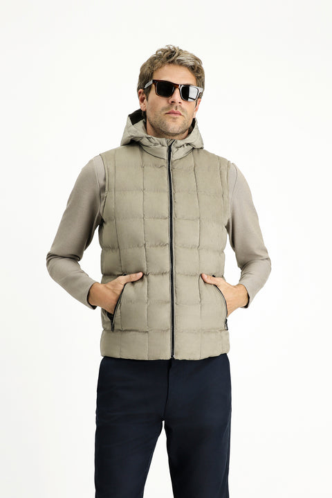 Orta Vizon Slim Fit Dar Kesim Kapüşonlu Spor Yelek