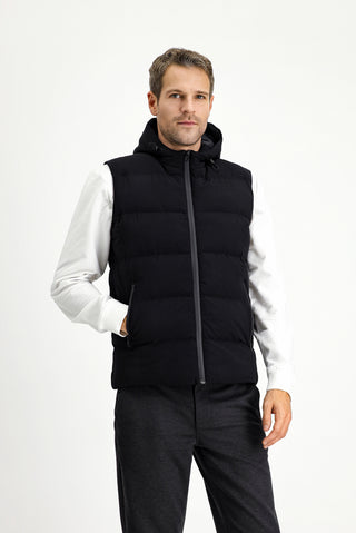  Siyah Kapüşonlu Spor Şişme Yelek