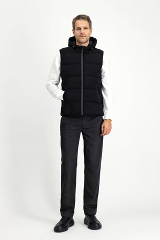  Siyah Kapüşonlu Spor Şişme Yelek