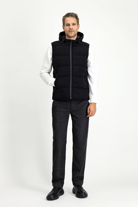 Siyah Kapüşonlu Spor Şişme Yelek