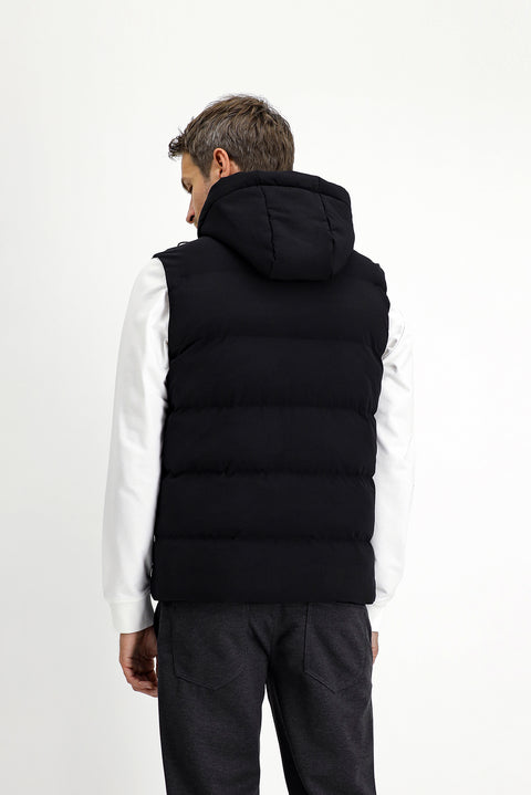 Siyah Kapüşonlu Spor Şişme Yelek