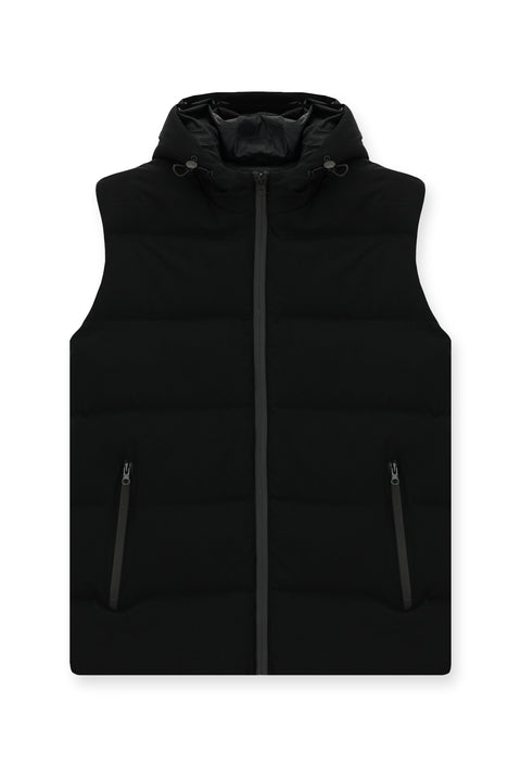 Siyah Kapüşonlu Spor Şişme Yelek