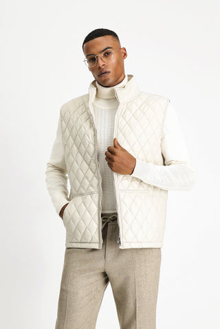  Açık Bej Kapitone Spor Yelek