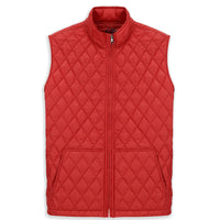 Mercan Kırmızı Dik Yaka Cepli Fermuarlı Kapitone Spor Yelek