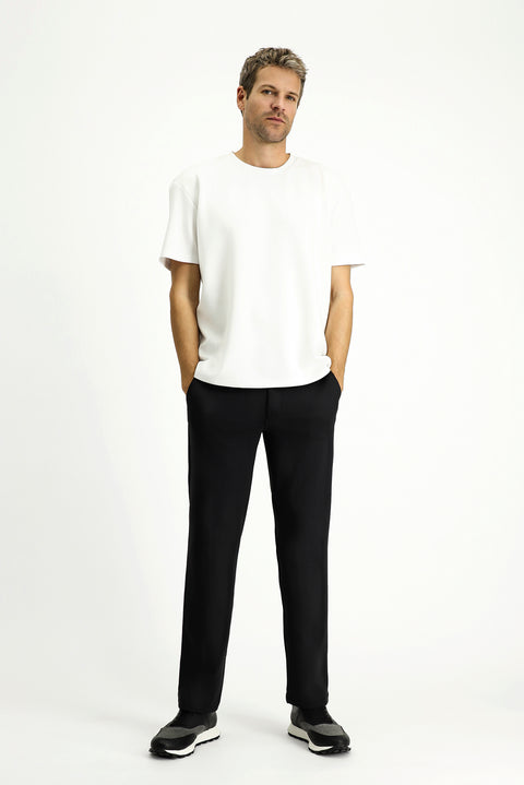 White Crew Neck Oversize Lycra Printed T-Shirt
