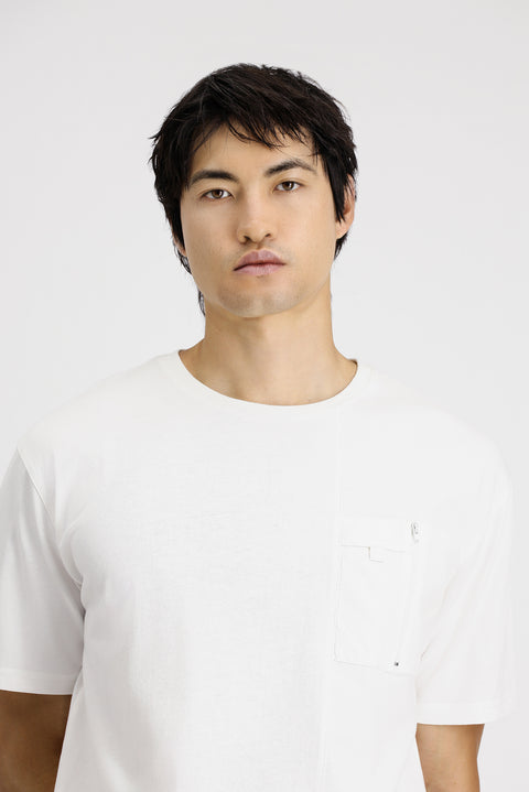 Beyaz Bisiklet Yaka Oversize Pamuk Tişört