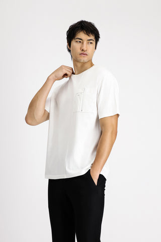  Beyaz Bisiklet Yaka Oversize Pamuk Ti?ört-Ki??l?