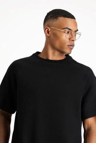  Siyah Bisiklet Yaka Oversize Pamuklu Tişört