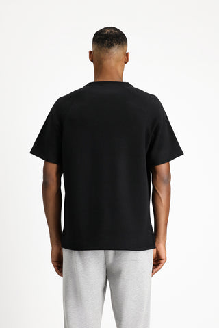  Siyah Bisiklet Yaka Oversize Pamuklu Tişört