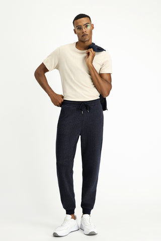  Koyu Lacivert Regular Fit Çizgili Sweatpant / E?ofman Alt?-Ki??l?