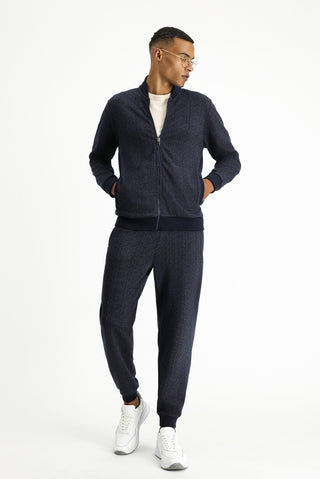  Koyu Lacivert Regular Fit Çizgili Sweatpant / E?ofman Alt?-Ki??l?