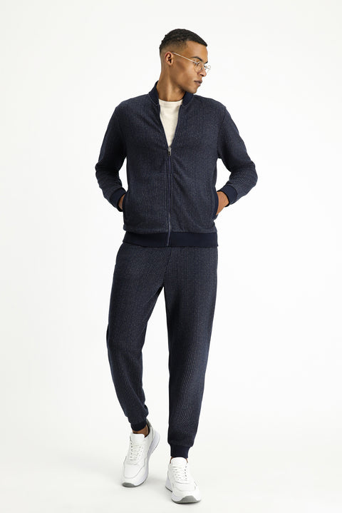 Koyu Lacivert Regular Fit Çizgili Sweatpant / Eşofman Altı