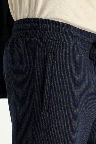  Koyu Lacivert Regular Fit Çizgili Sweatpant / E?ofman Alt?-Ki??l?