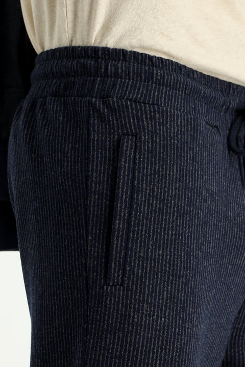 Koyu Lacivert Regular Fit Çizgili Sweatpant / Eşofman Altı
