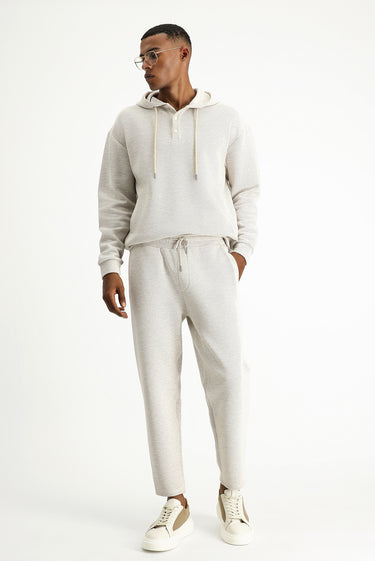  Açık Bej Desenli Pamuklu Sweatpant / Eşofman Altı