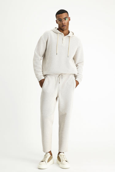  Açık Bej Desenli Pamuklu Sweatpant / Eşofman Altı