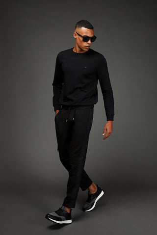  Siyah Pamuklu Kargo Cepli Sweatpant / Eşofman Altı