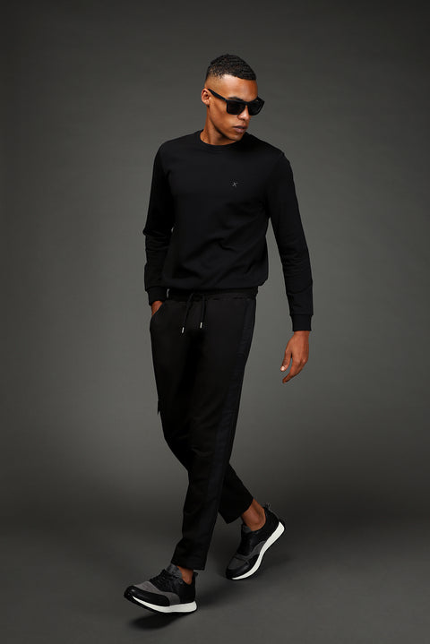 Black Cotton Cargo Pocket Sweatshirt/Sweatpants