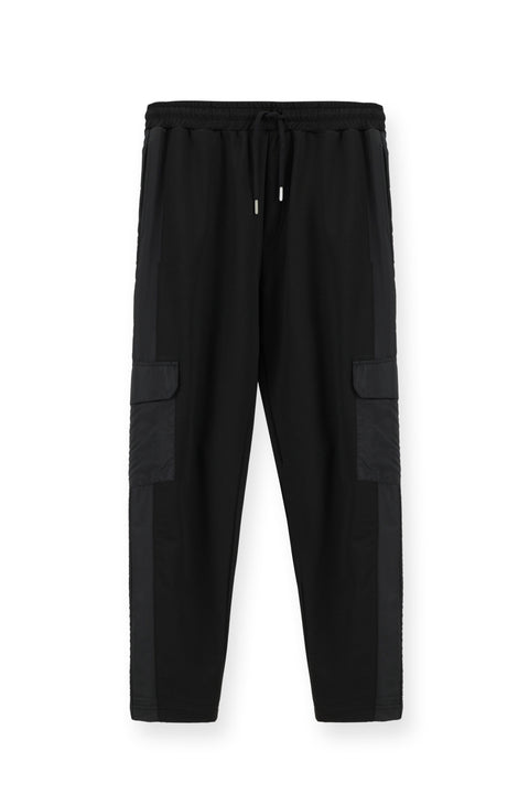 Black Cotton Cargo Pocket Sweatshirt/Sweatpants