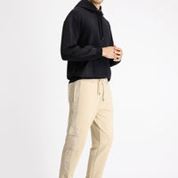Orta Bej Pamuklu Kargo Cepli Sweatpant / Eşofman Altı