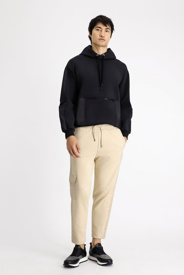  Orta Bej Pamuklu Kargo Cepli Sweatpant / Eşofman Altı