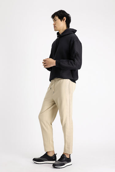  Orta Bej Pamuklu Kargo Cepli Sweatpant / Eşofman Altı