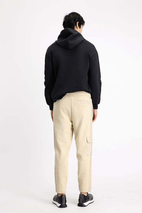 Orta Bej Pamuklu Kargo Cepli Sweatpant / Eşofman Altı