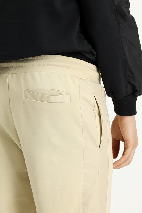 Orta Bej Pamuklu Kargo Cepli Sweatpant / Eşofman Altı