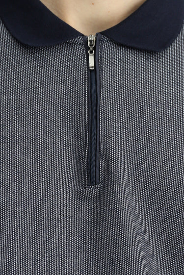 Açık Lacivert Polo Yaka Regular Fit Fermuarlı Pamuklu Sweatshirt