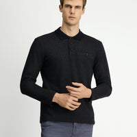 Koyu Antrasit Melanj Polo Yaka Regular Fit Sweatshirt