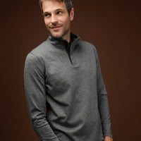Orta Gri Melanj Yarım Balıkçı Yaka Regular Fit Fermuarlı Sweatshirt