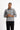 Orta Gri Melanj Polo Yaka Slim Fit Dar Kesim Desenli Sweatshirt