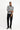 Orta Gri Melanj Polo Yaka Slim Fit Dar Kesim Desenli Sweatshirt