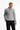 Orta Gri Melanj Polo Yaka Slim Fit Dar Kesim Desenli Sweatshirt