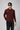 Koyu Bordo Polo Yaka Slim Fit Dar Kesim Desenli Sweatshirt