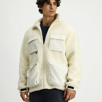 Ekru Pelüş Sweat Mont