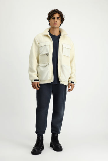  Ekru Pelüş Sweat Mont