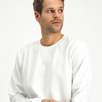 Kırık Beyaz Bisiklet Yaka Regular Fit Desenli Pamuklu Sweatshirt