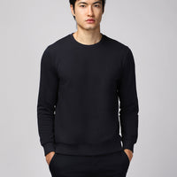 Dark Navy Crew Neck Regular Fit Cotton Sweatshirt