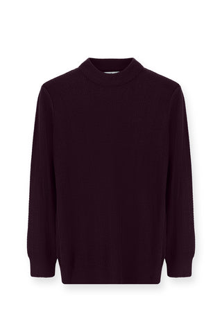  Mürdüm Yarım Balıkçı Yaka Slim Fit Dar Kesim Desenli Pamuklu Triko Kazak